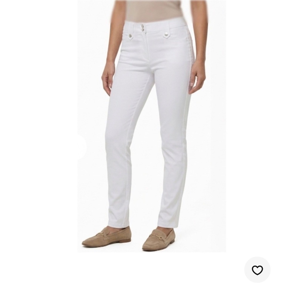 Anatomie Skyler Travel Pants White Slim Fit High Rise AS406 Womens Large NWT